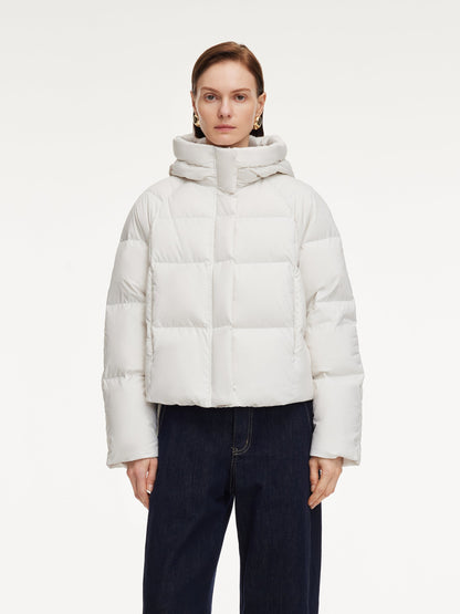 Hooded Zip-Up Goose Down Jacket