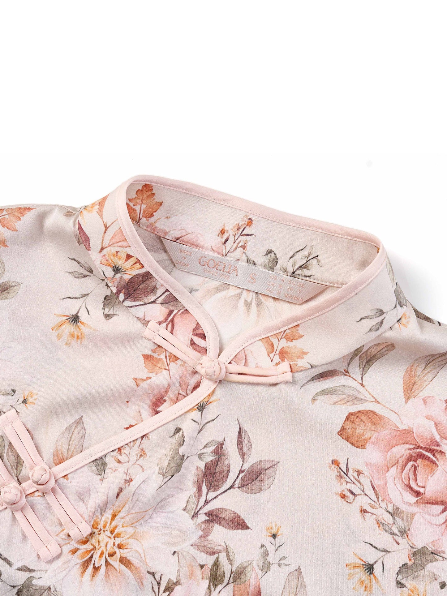 19MM Mulberry Silk Floral Print Women Qipao Midi Dress