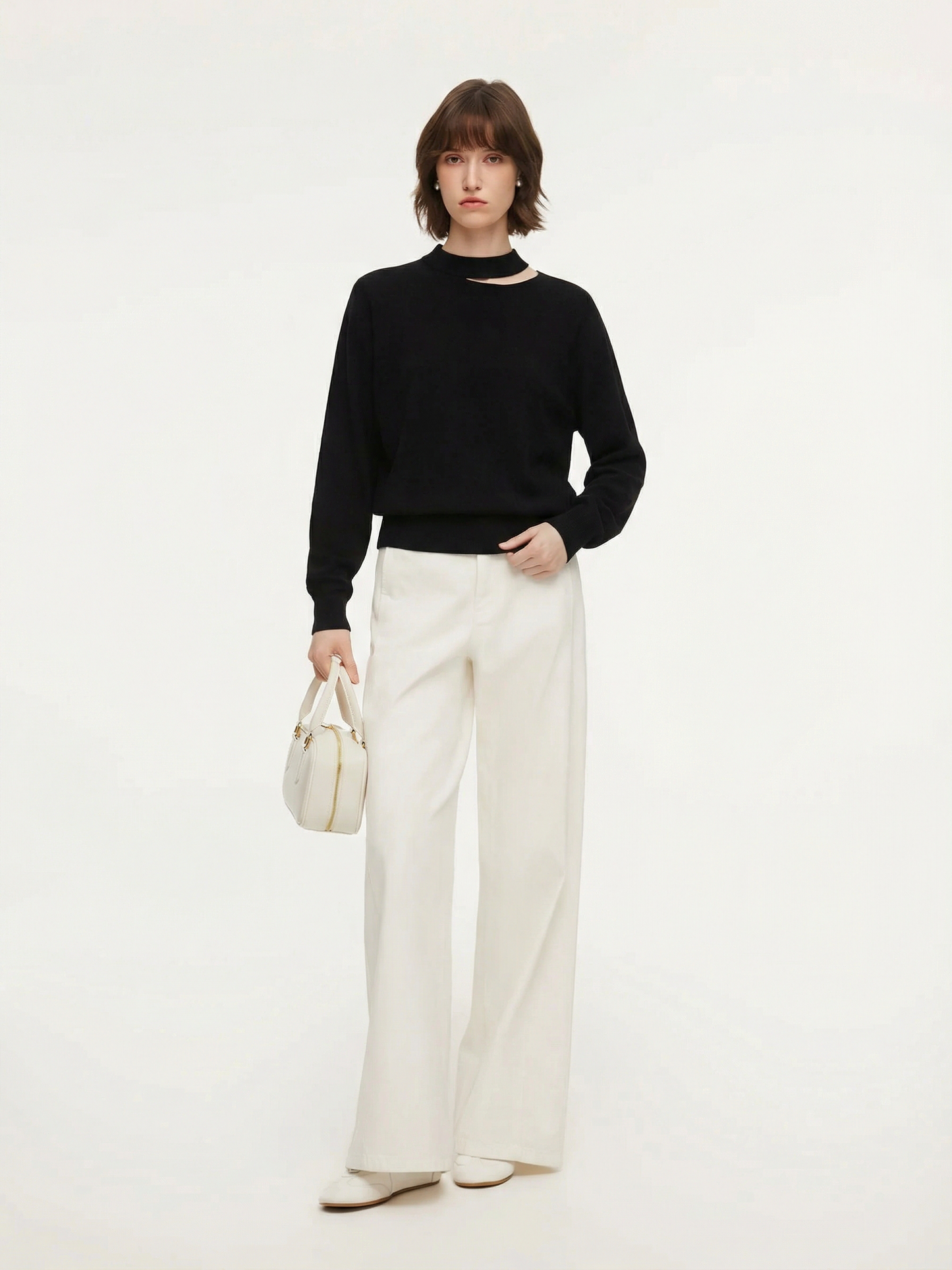 100% Wool Cut Out Women Sweater