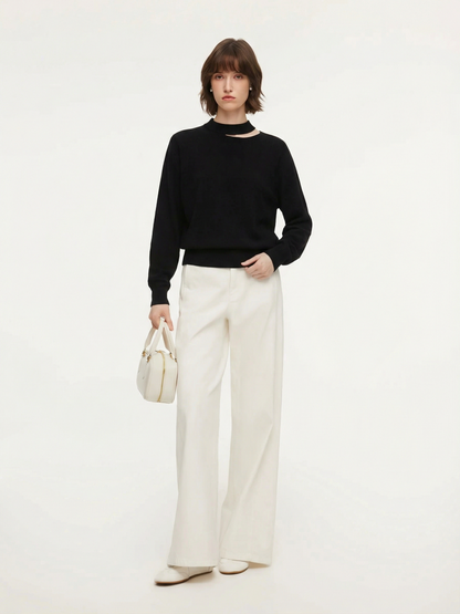 100% Wool Cut Out Women Sweater