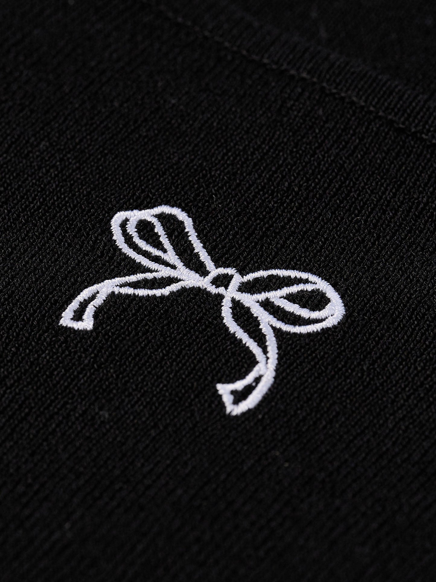Lyocell Blend Bowknot Embroidered Women Square Neck Knit Top