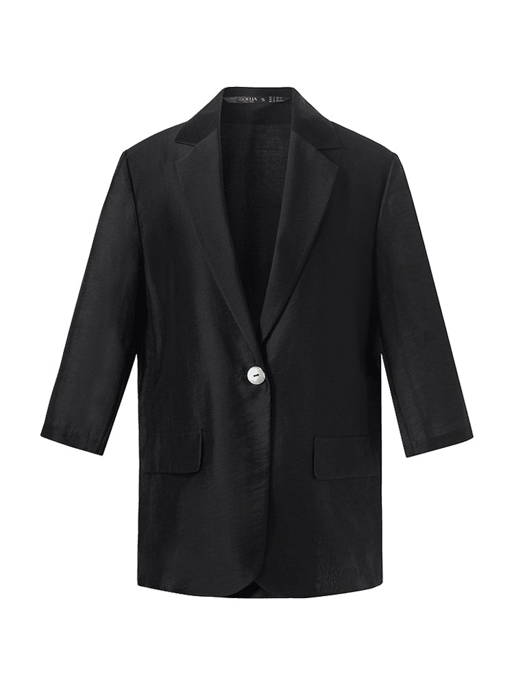Tencel One Button Women Blazer