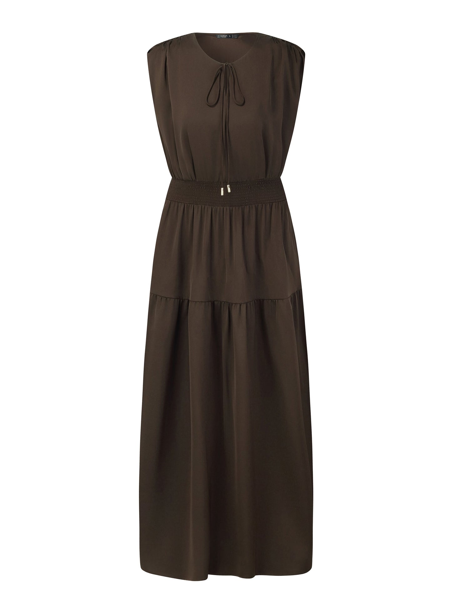 22MM Mulberry Silk Smocked Waist Women Maxi Dress