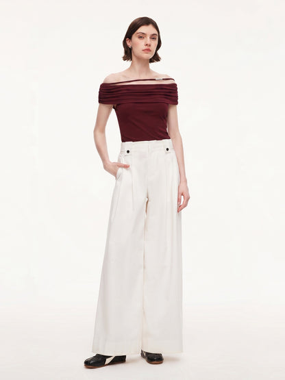 Modal Off Shoulder Women Stretchy Knit Top
