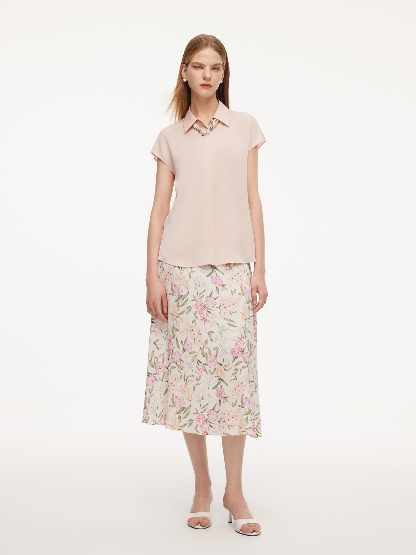 22MM Mulberry Silk Women Shirt With Silk Scarf