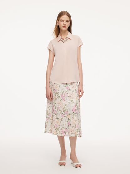 22MM Mulberry Silk Women Shirt With Silk Scarf