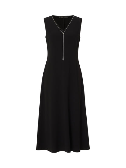 Triacetate Blend V-Neck Women Sleeveless Maxi Dress