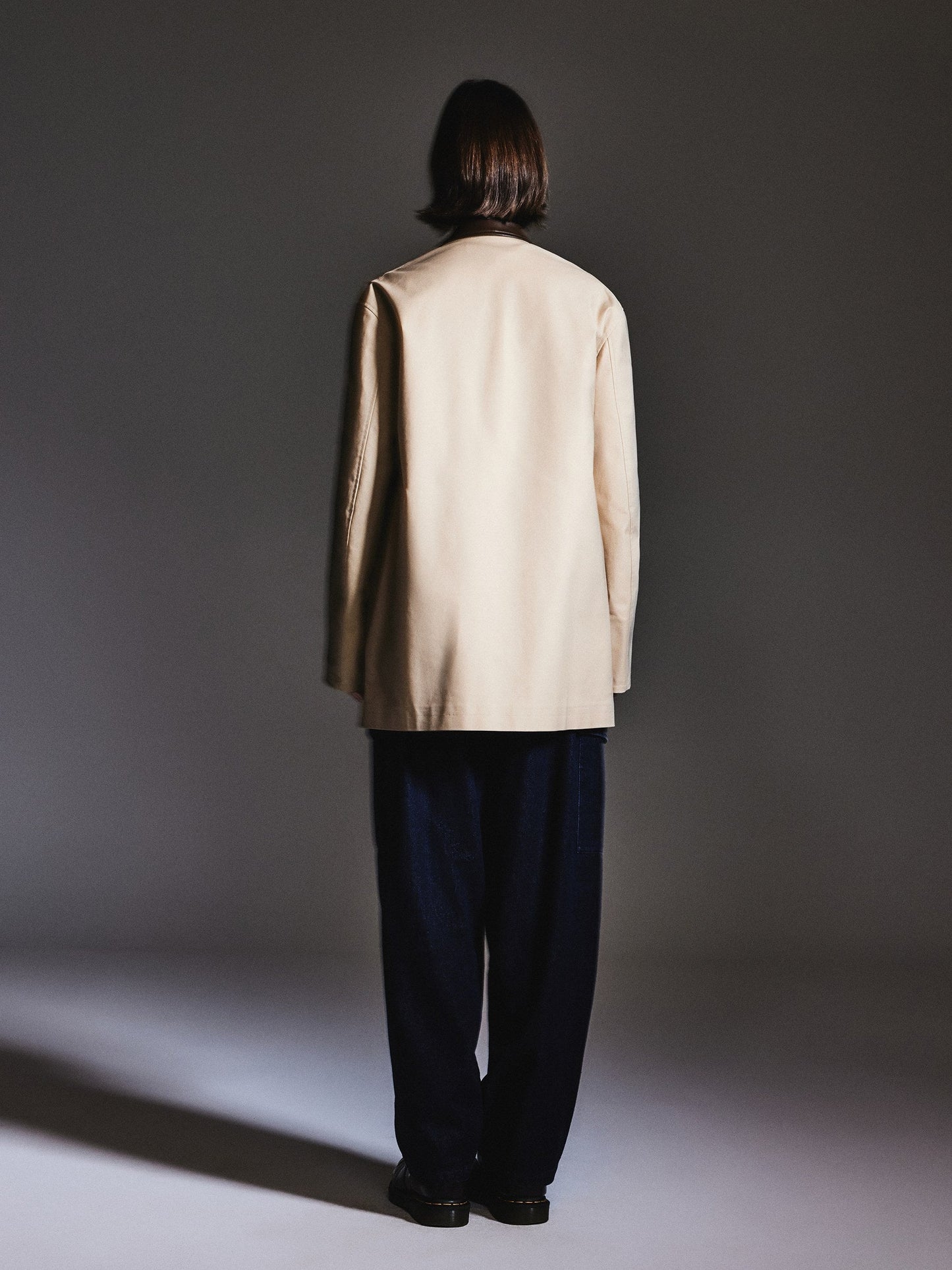 Loose Fit H-Line Zip-Up Unisex Mid-length Jacket