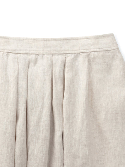 100% Linen Women High-Waisted A-Line Skirt
