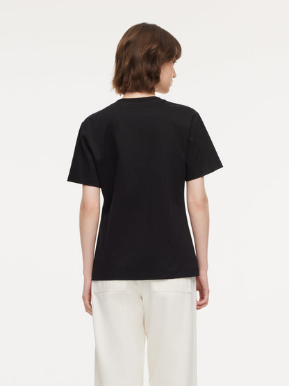100% Cotton Women T-Shirt With 18MM Gambiered Canton Gauze Pocket