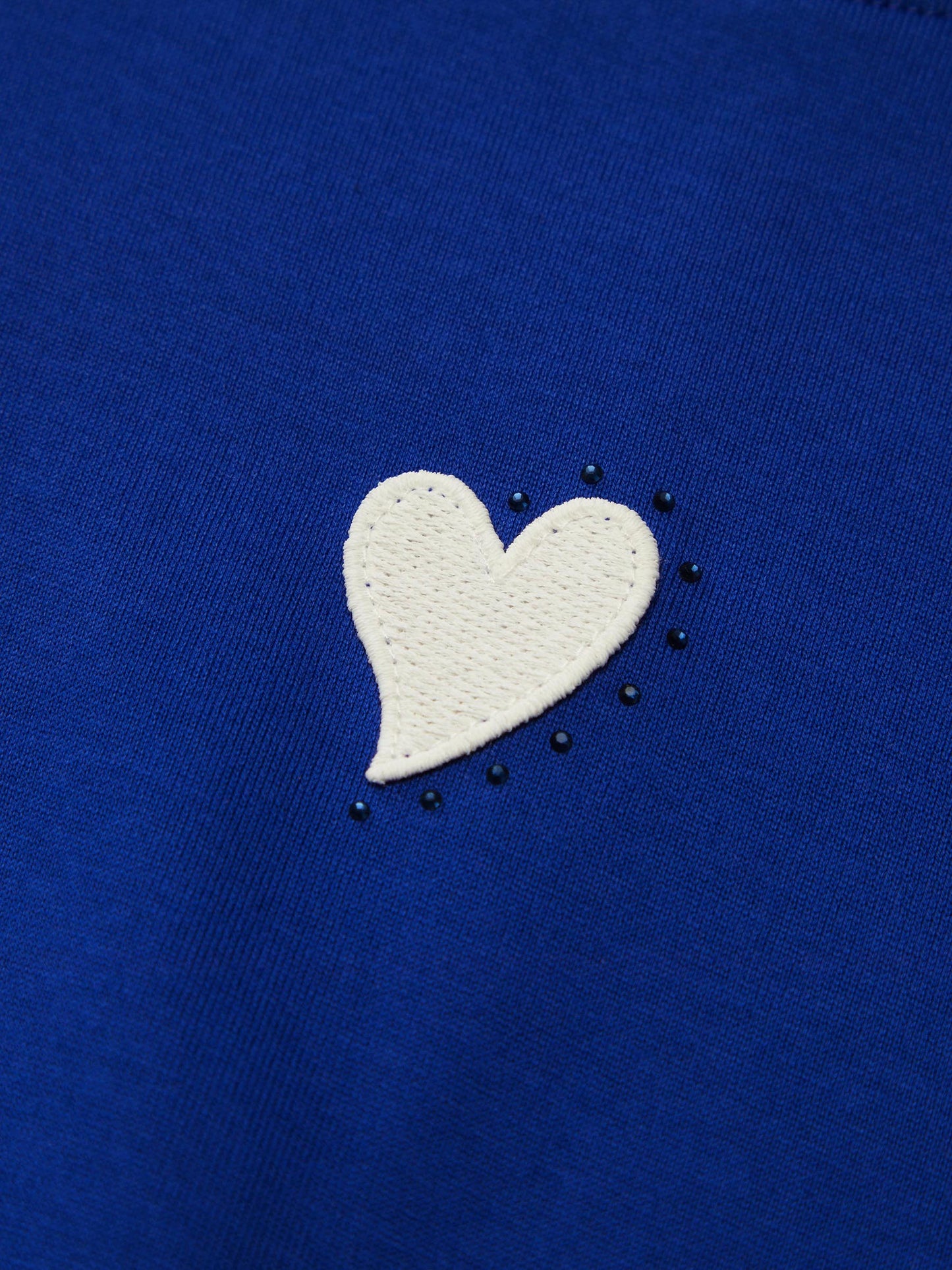 Asymmetrical Hem Heart Decorated Women T-Shirt