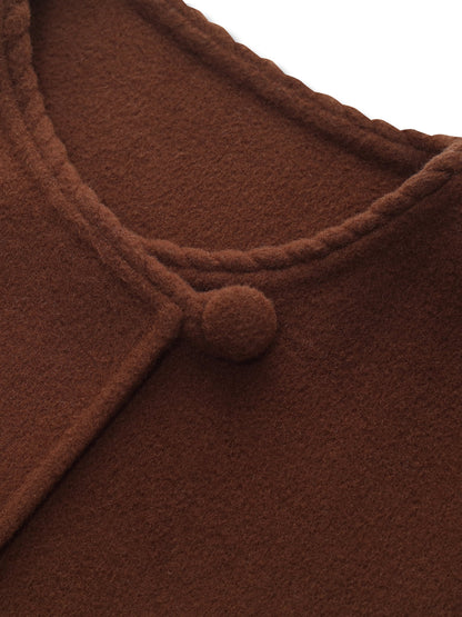 Cashmere Wool Blend Double-Faced Women Cropped Jacket