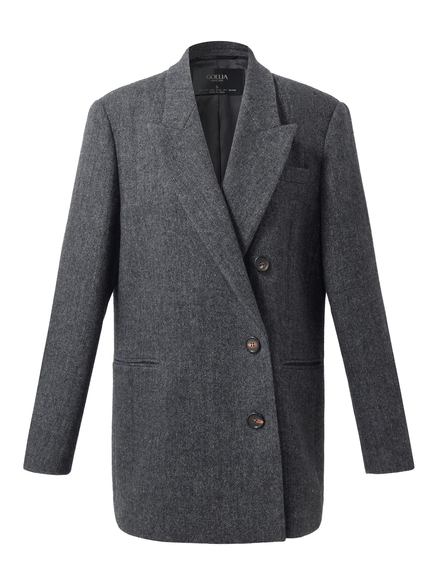 100% Washable Wool Notched Collar Women Blazer