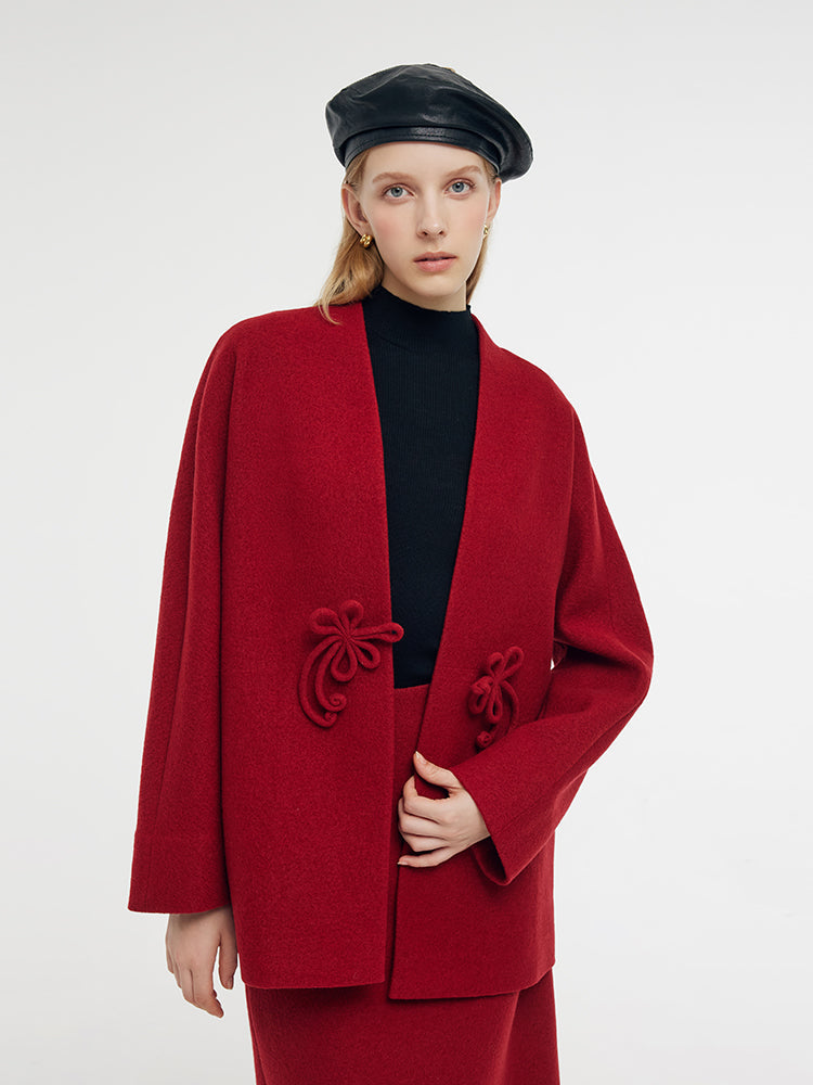 100% Wool New Chinese-Style Women Coat