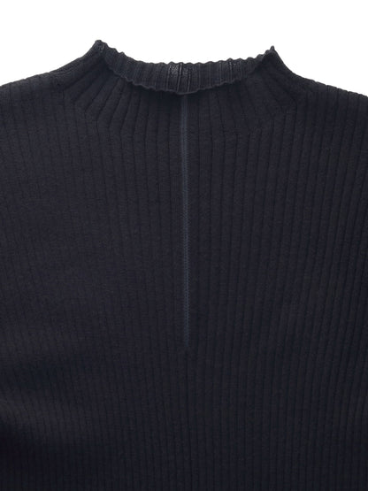 100% Washable Wool Mock Neck Women Knit Top