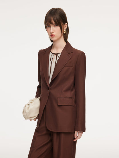 Tencel Acetate Linen Blend Women Blazer