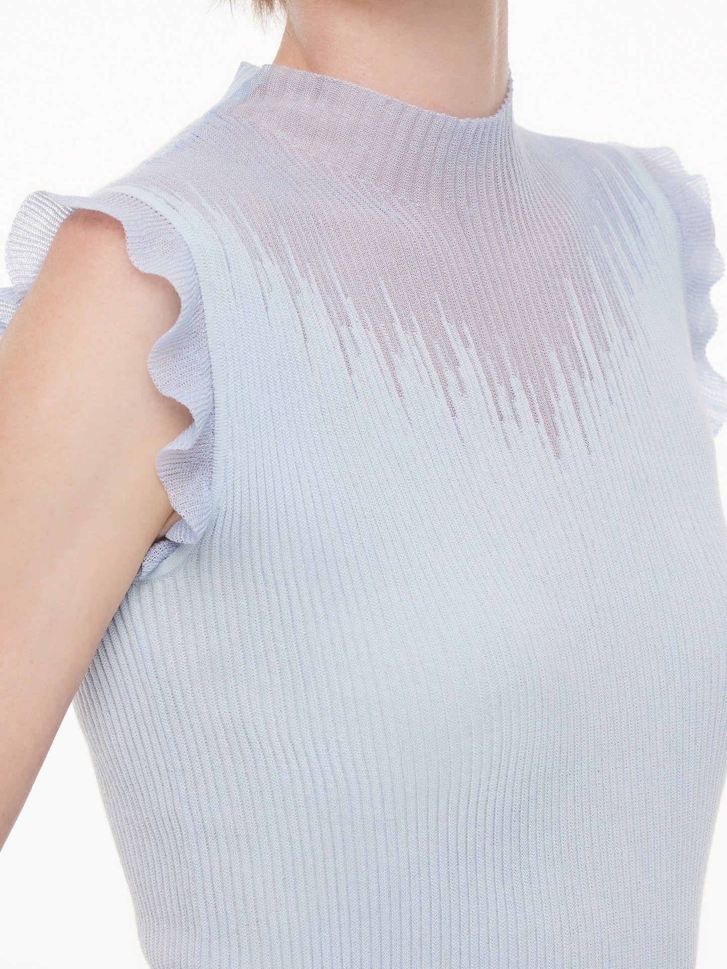 Ruffle Cuff Women Knit Tank Top
