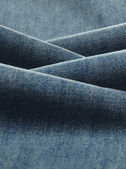 100% Cotton Denim Fleece Lined Women Wide Leg Jeans