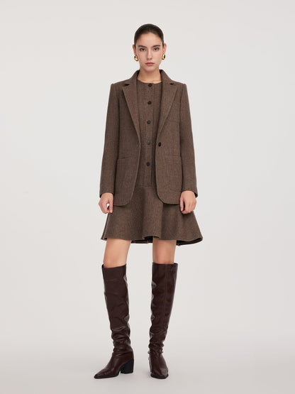 Washable Wool Blazer And Sleeveless Mini Dress Two-Piece Set