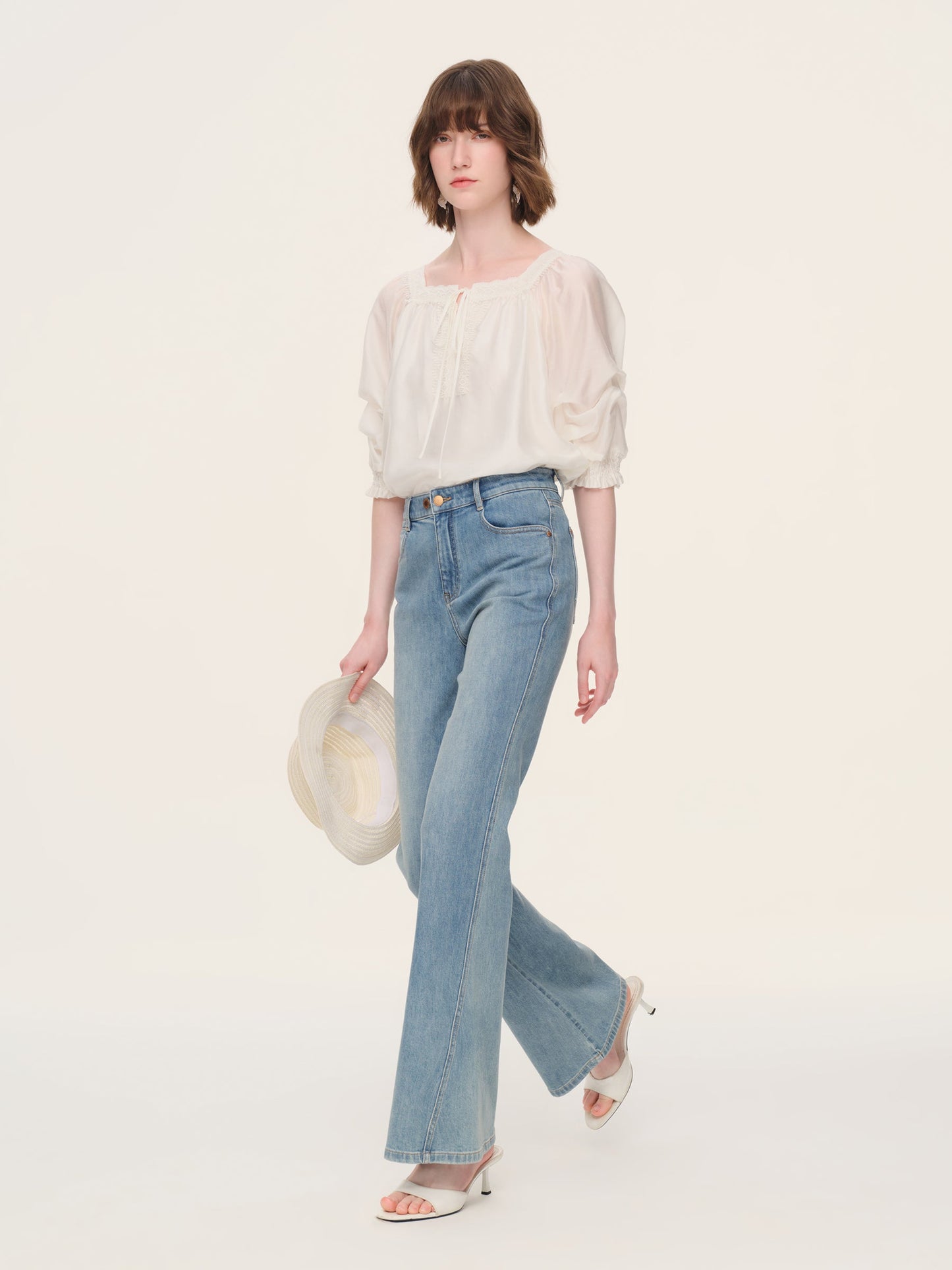 Cotton Denim Stretch Women Flared Jeans