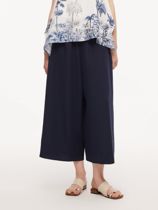 Linen Blend A-Line Women Culottes