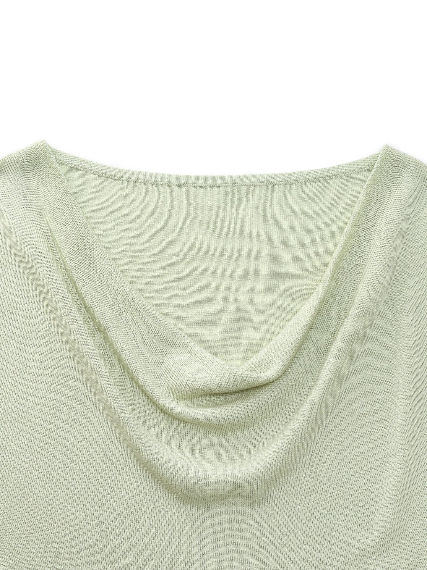 Tencel Mulberry Silk Cowl Neck Women Cap Sleeve Knit Top