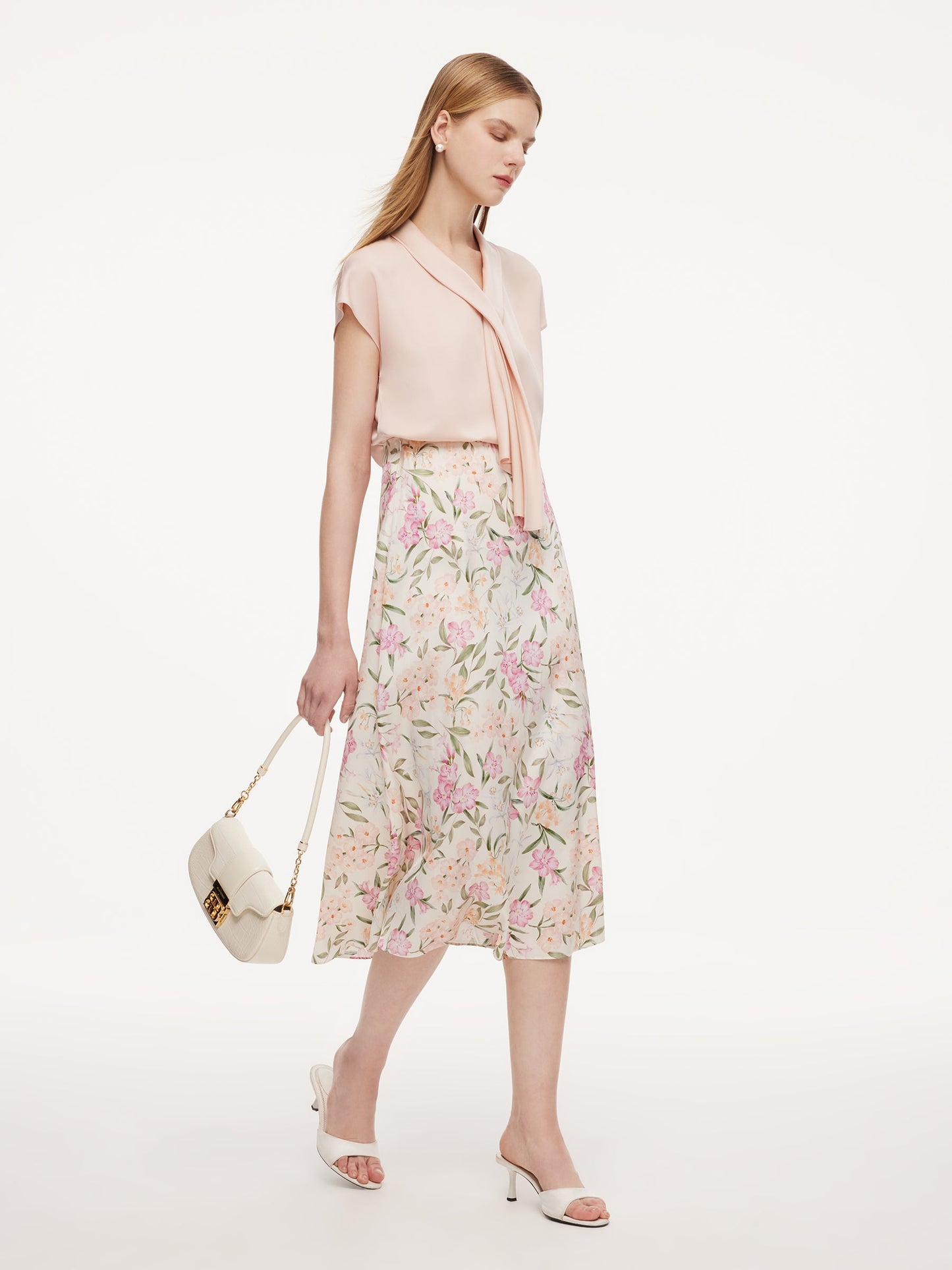 19MM Mulberry Silk Floral Print Women Skirt