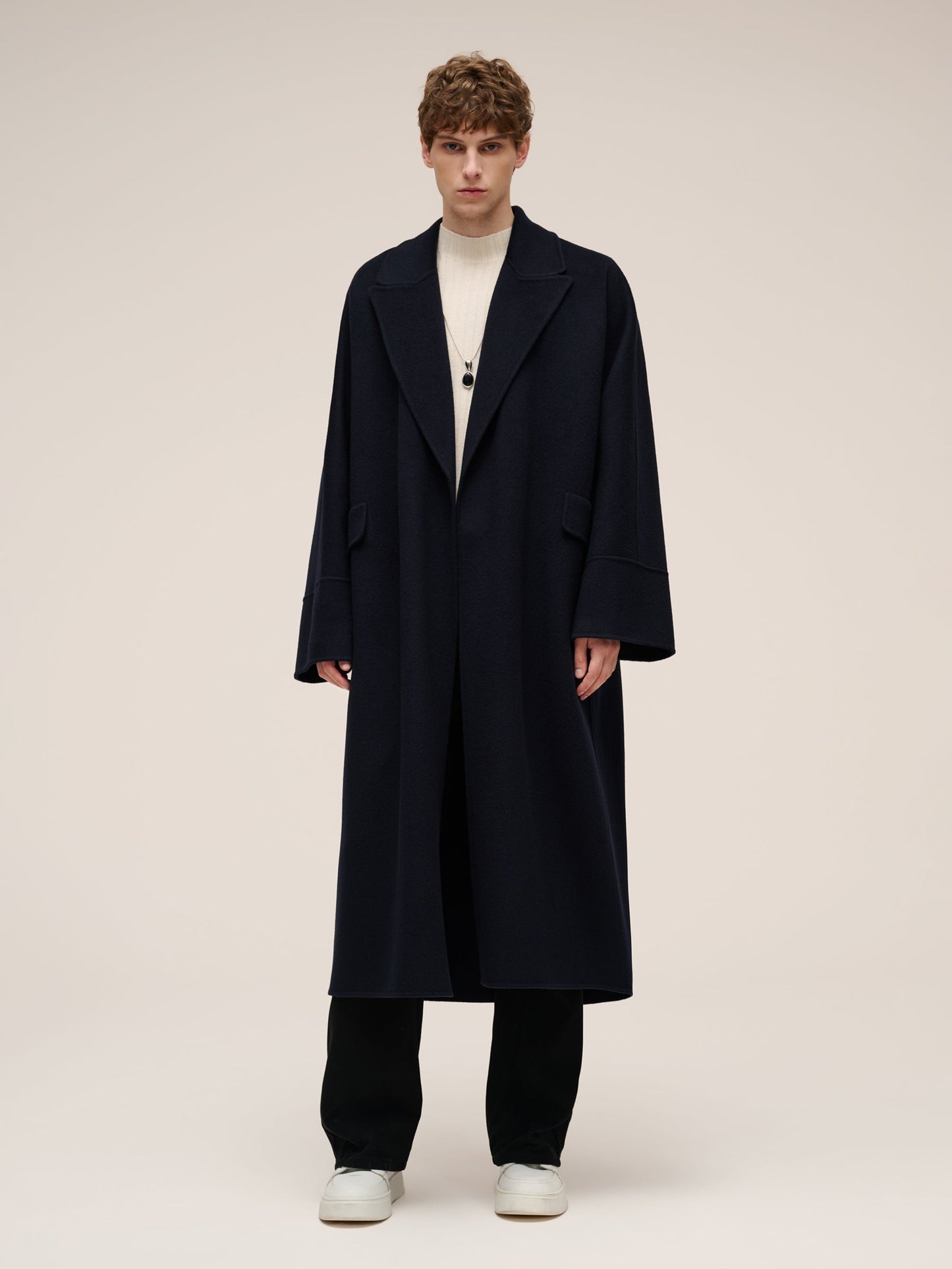 100% Wool Unisex Wrap Overcoat