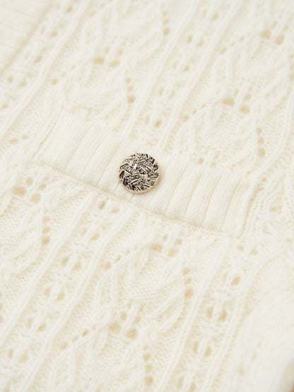 100% Wool Open Knit Women Cardigan