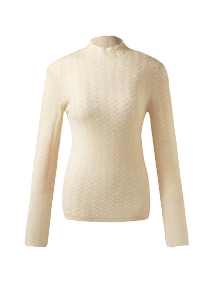 Machine Washable Wool Women Long Sleeve Top