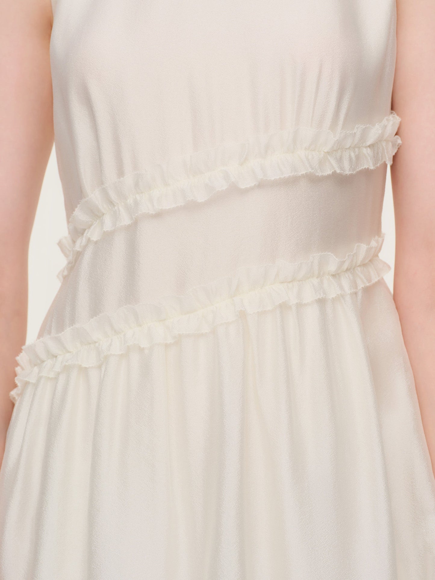 Ruffle Sleeveless Women Tiered Maxi Dress