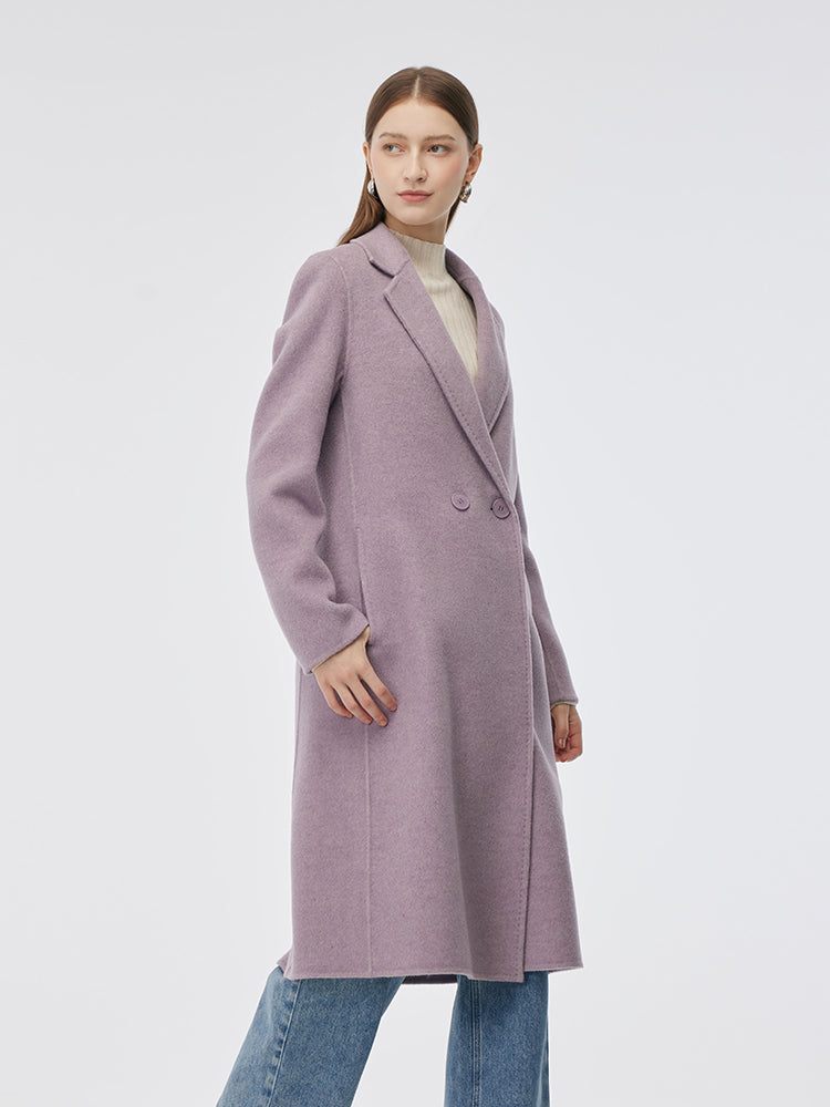 100% Wool Double-Faced Slim Fit Women Overcoat