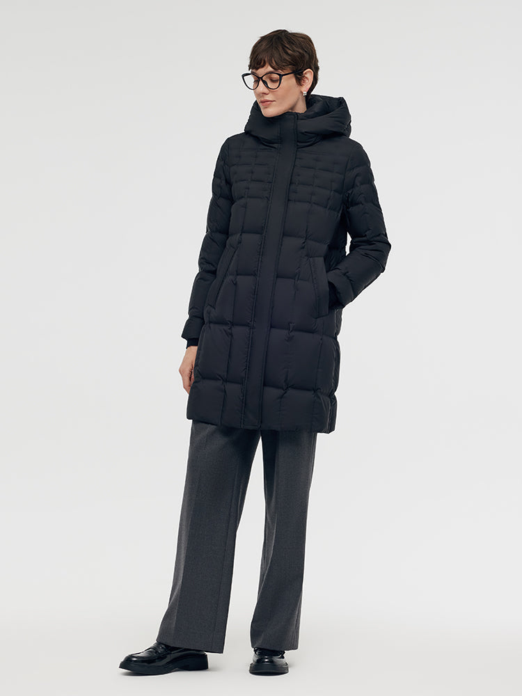 Water-repellent And Windproof Hooded Goose Down Coat