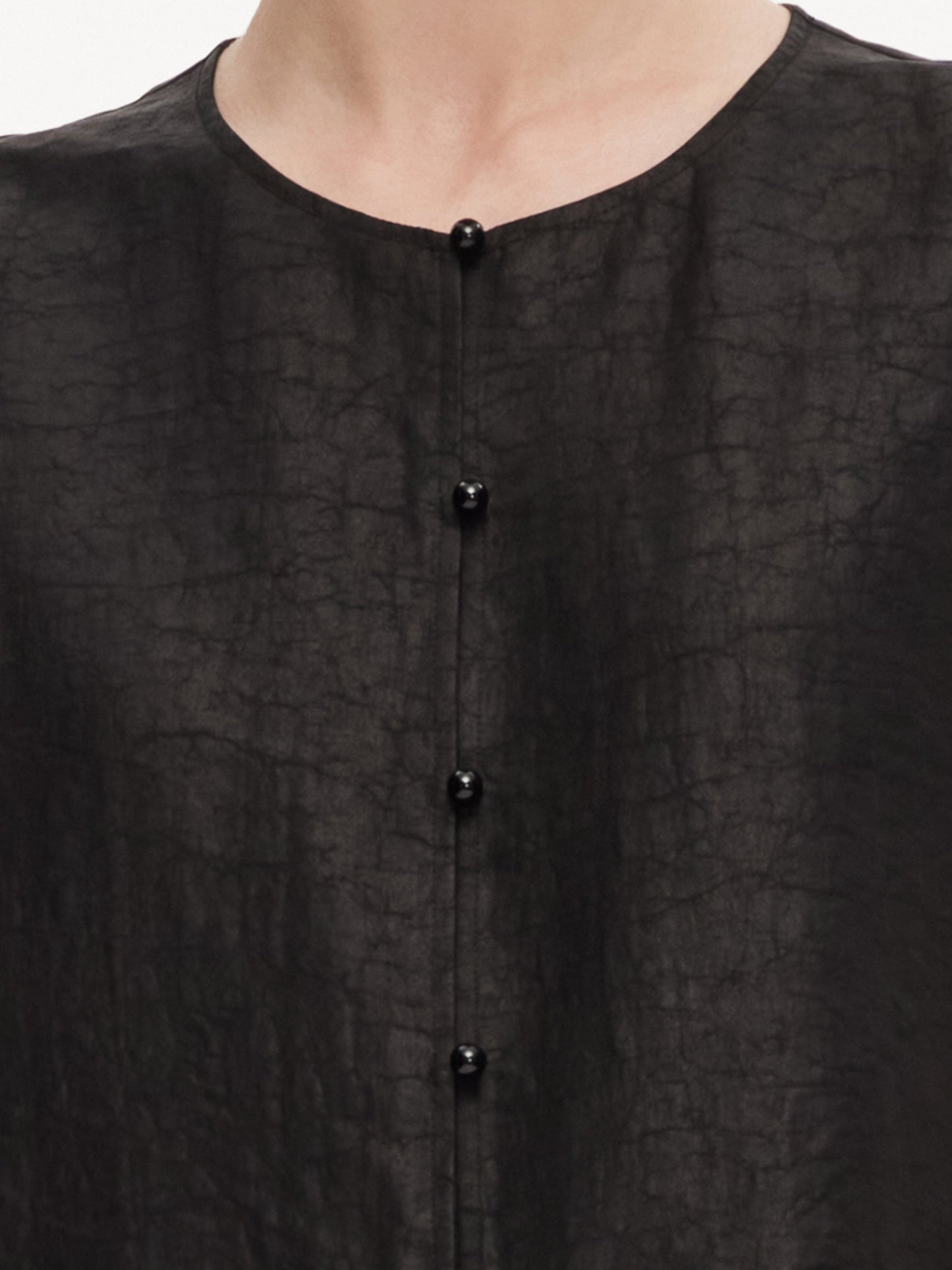 18MM Gambiered Canton Gauze Women Embroidered Hem Vest