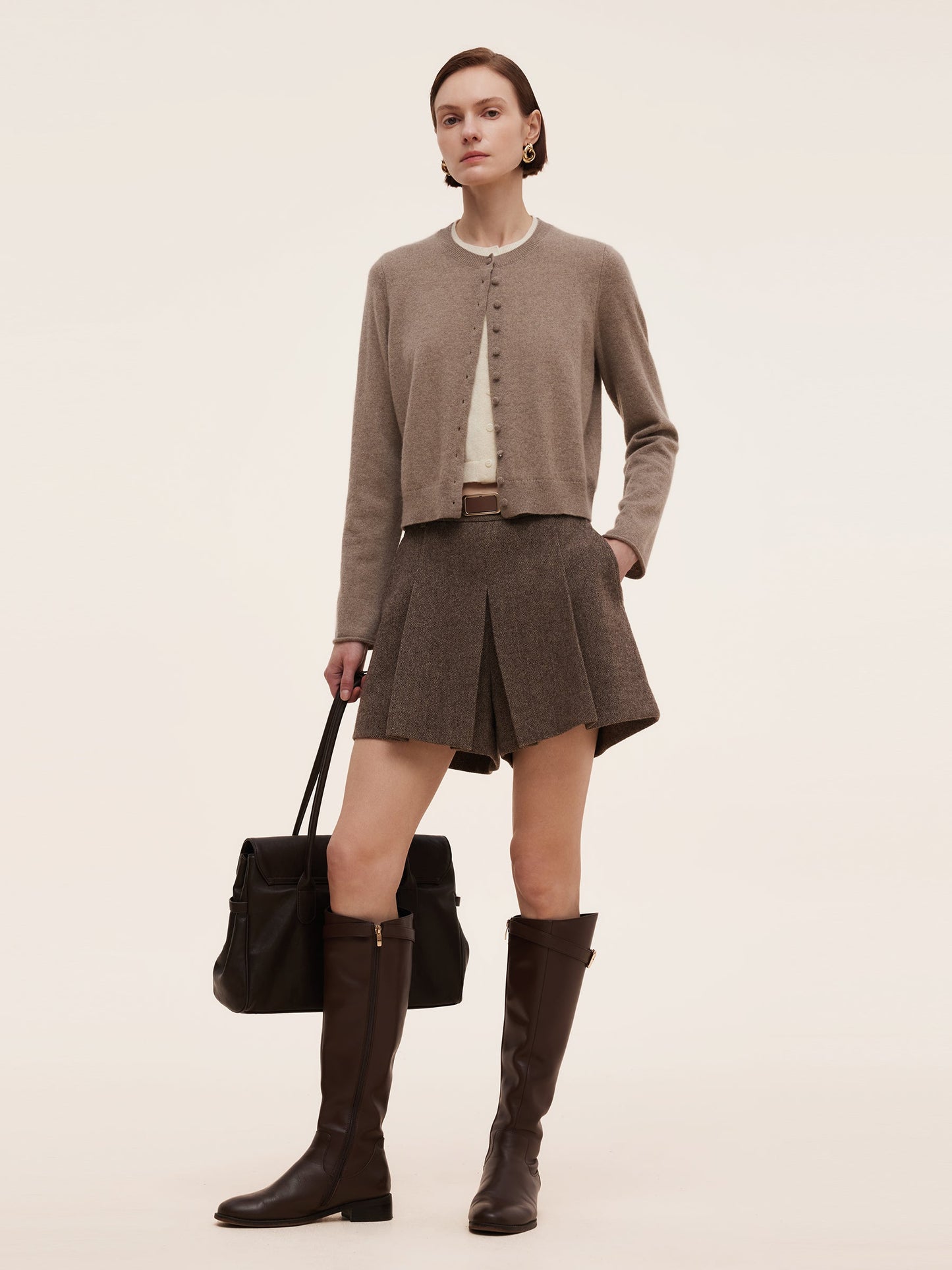 100% Washable Wool Women Culotte Skirt