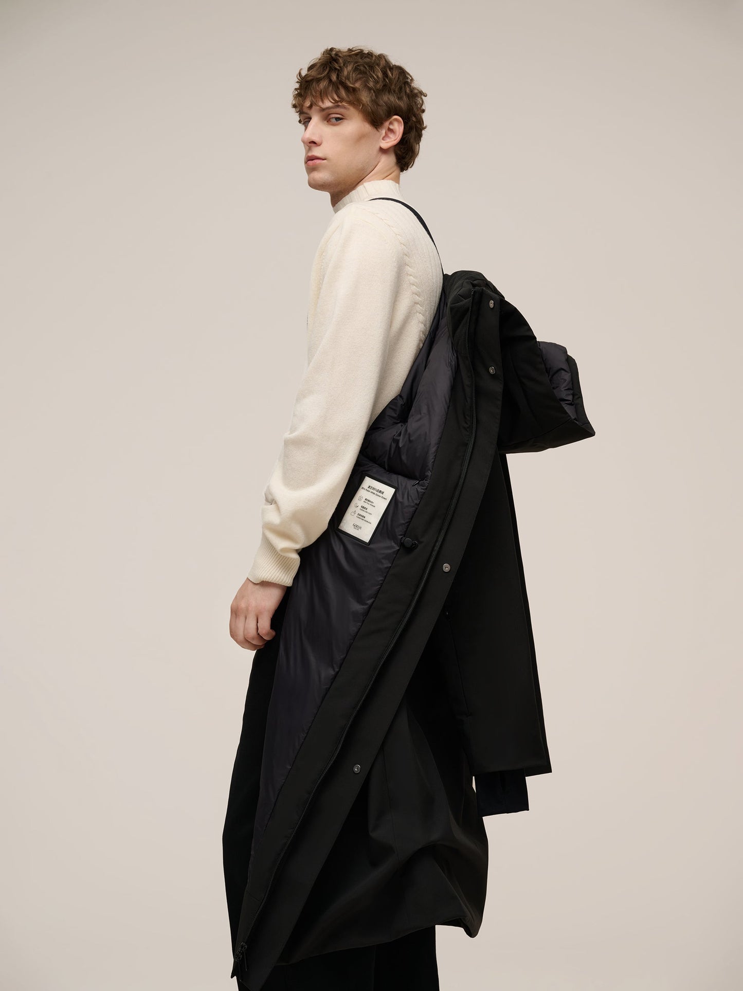 Hooded Unisex Goose Down Trench Coat