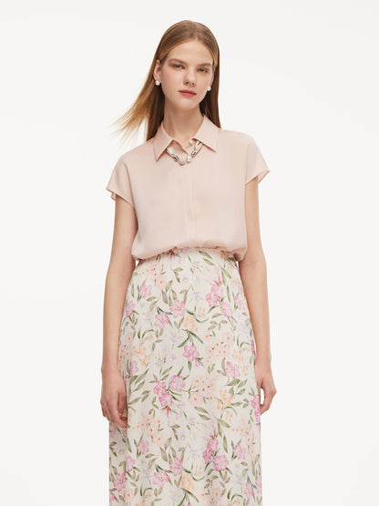 22MM Mulberry Silk Women Shirt With Silk Scarf