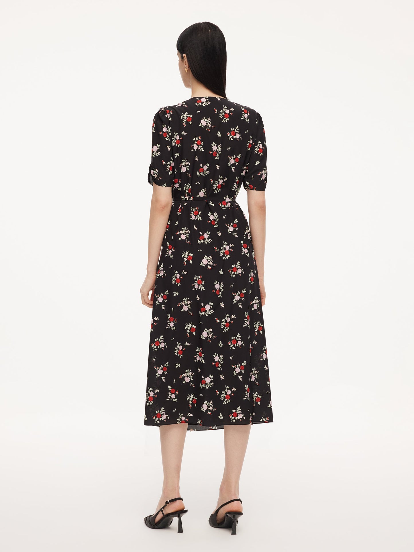 16MM Mulberry Silk Floral Print Women Maxi Wrap Dress