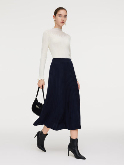 100% Wool A-Line Women Knit Skirt