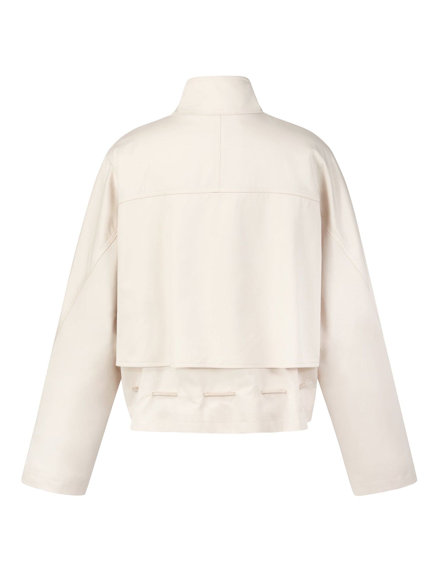 Tencel Blend Drawstring Hem Women Short Trench Coat