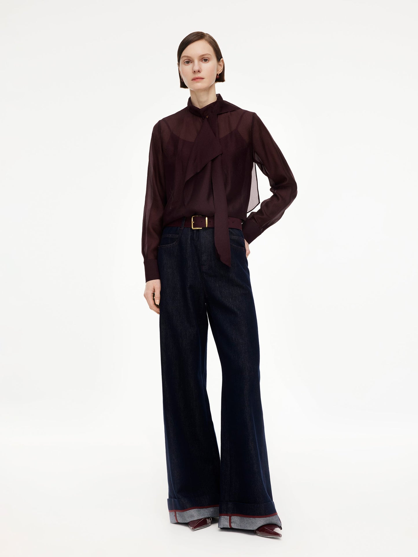 [Preview] Tie Front Women Shirt With Camisole