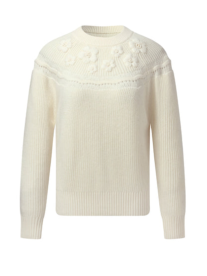 Wool Blend Embroidered Women Sweater