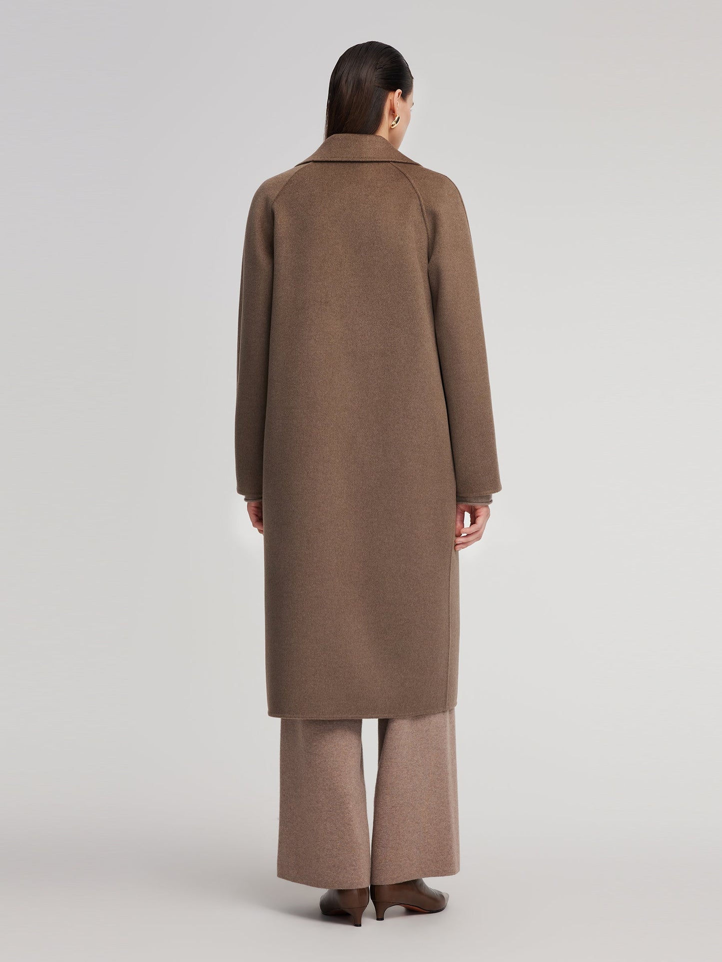 Cashmere Wool Blend H-Line Women Overcoat