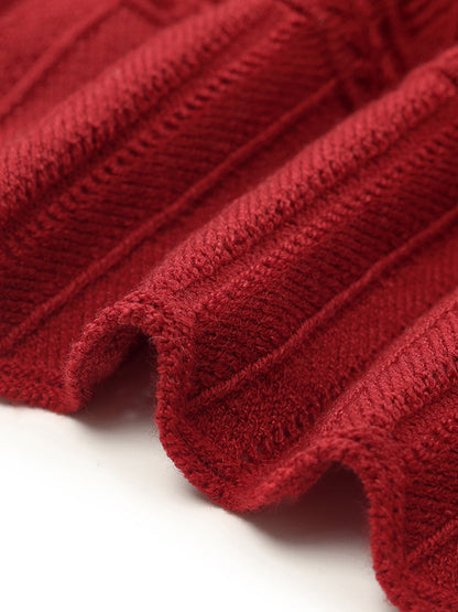 Tencel Wool Blend Wave Cut Collar Women Sweater