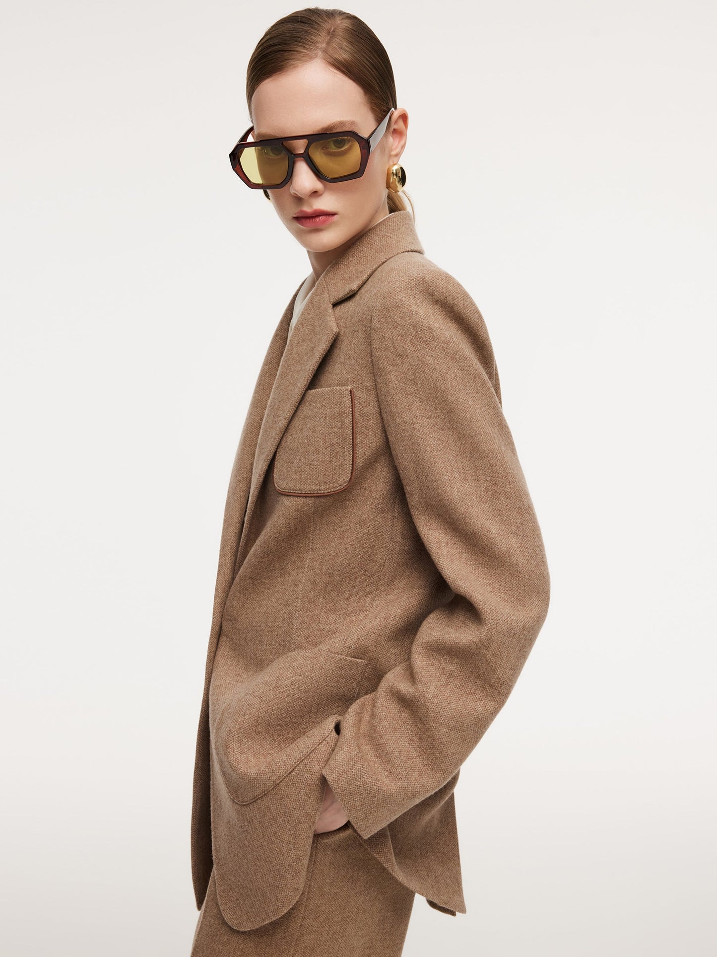 Washable Wool Cashmere Blend Women Blazer