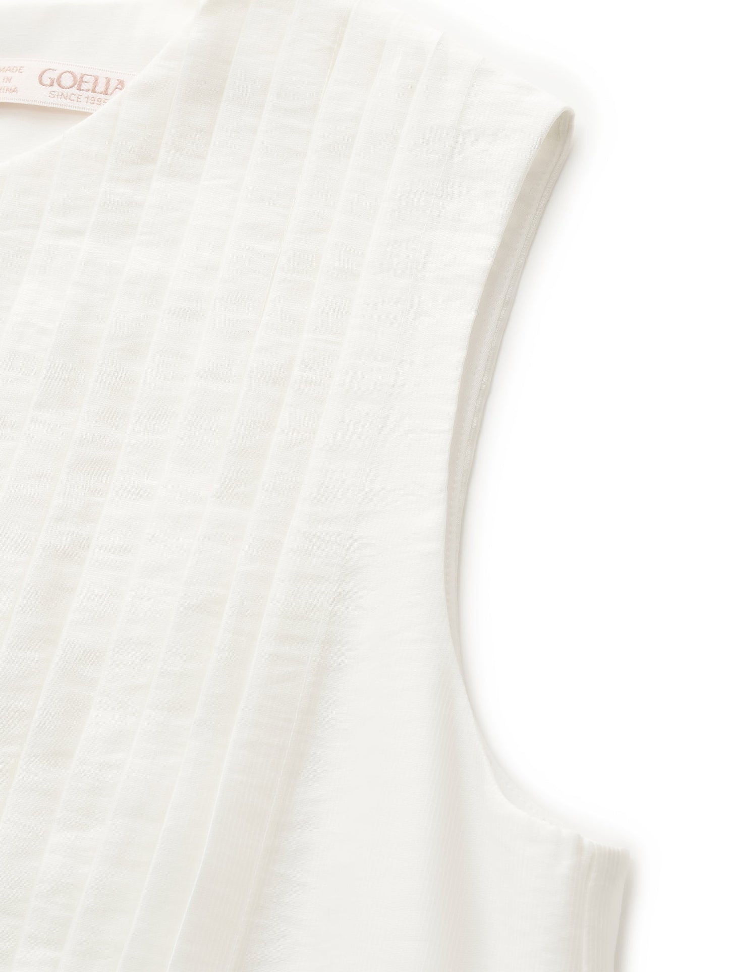 Tencel Blend Pleated Tank Top And Skirt Two-Piece Set