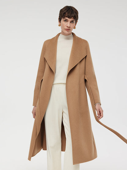 100% Cashmere Lapel Women Overcoat