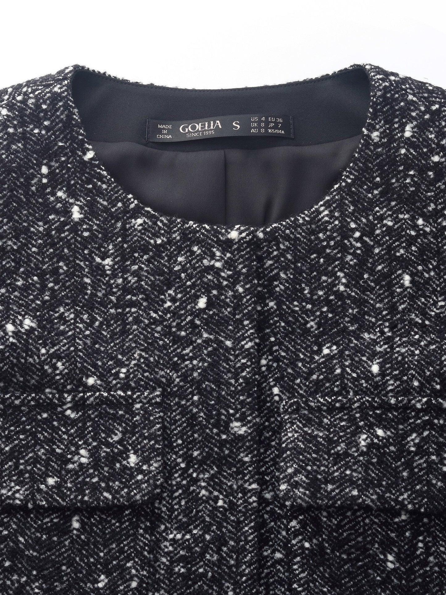 Wool Blend Round Neck Women Jacket