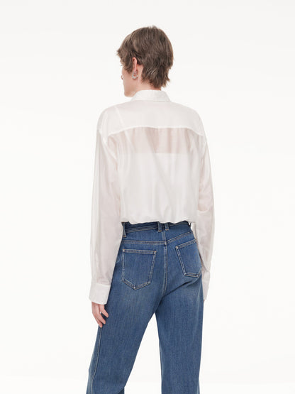 Tencel Blend Mock Layered Women Shirt