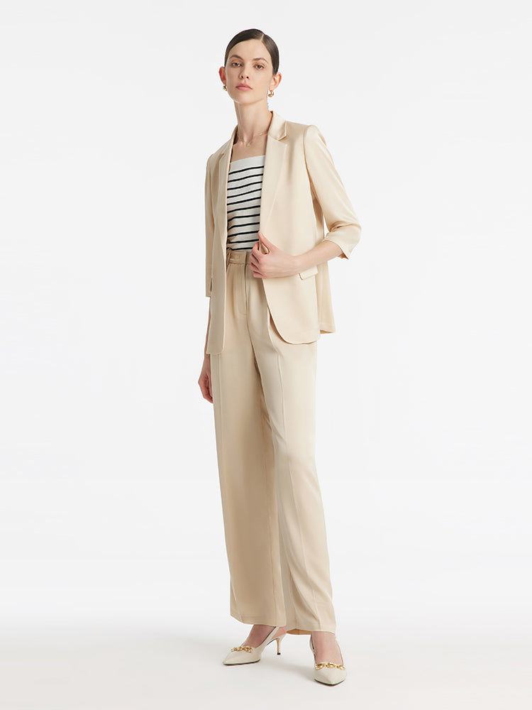 Acetate One Button Women Blazer